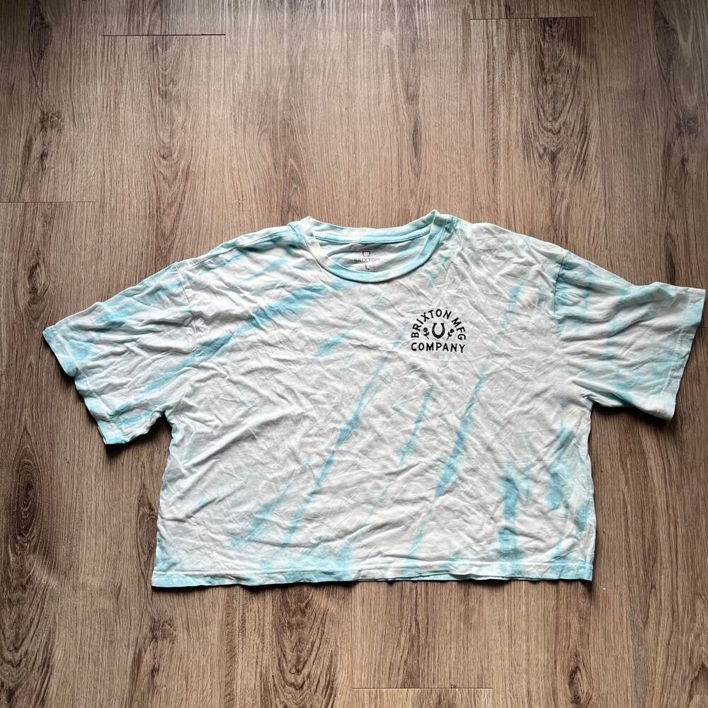 Women's multi colored Blue tie-dye cropped tee Size Large